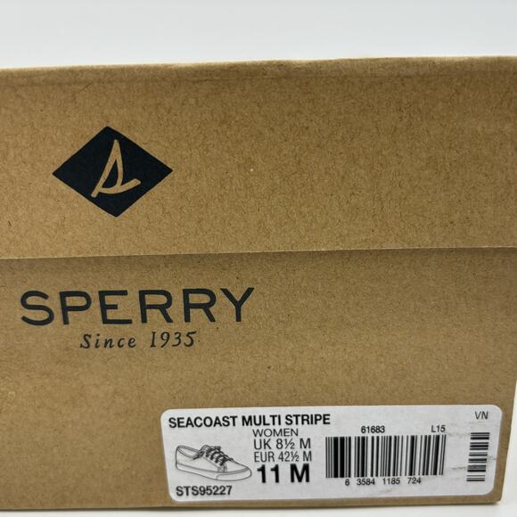Sperry Shoes Womens 11M Seacoast Multi Stripe Top Sider Cross Hatch Beachcore - Picture 7 of 8